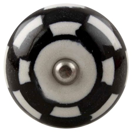 Black And White Ceramic Floral Wine Stopper 